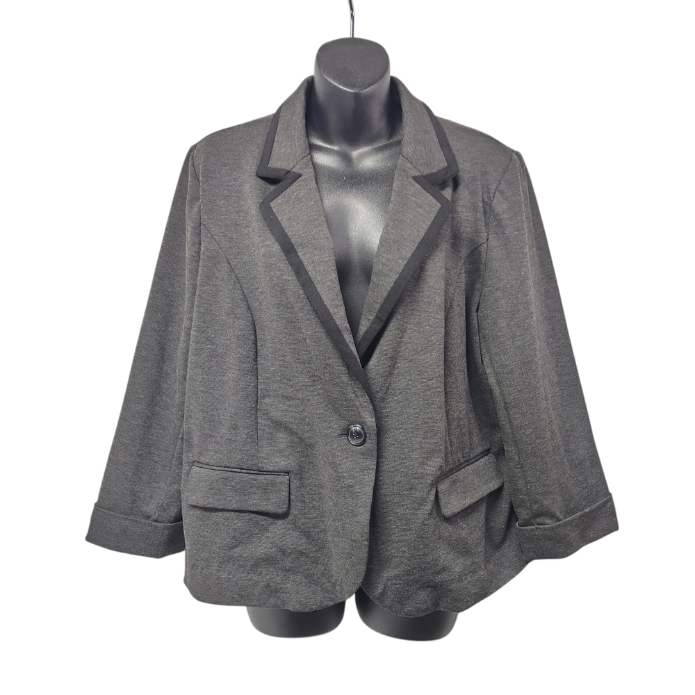 Catherine Malandrino Women's Dark Grey Single Button Jacket Blazer Size XL NWT